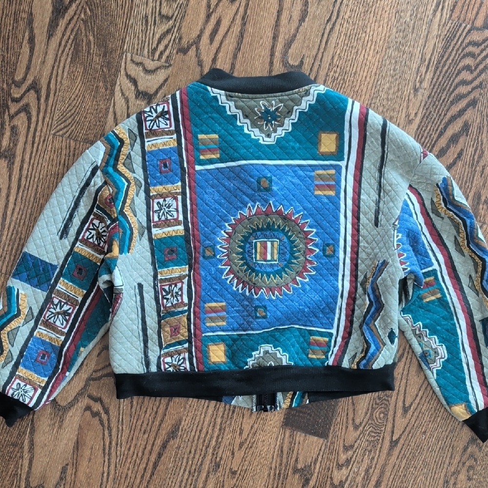Colorful Geometric Quilted Jacket - Picture 3 of 5